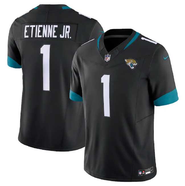 Men & Women & Youth Jacksonville Jaguars #1 Travis Etienne Jr. Black 2023 F.U.S.E Vapor Untouchable Limited Stitched Jersey,We sell and wholesale Men & Women & Youth Jacksonville Jaguars #1 Travis Etienne Jr. Black 2023 F.U.S.E Vapor Untouchable Limited Stitched Jersey on line form chian!